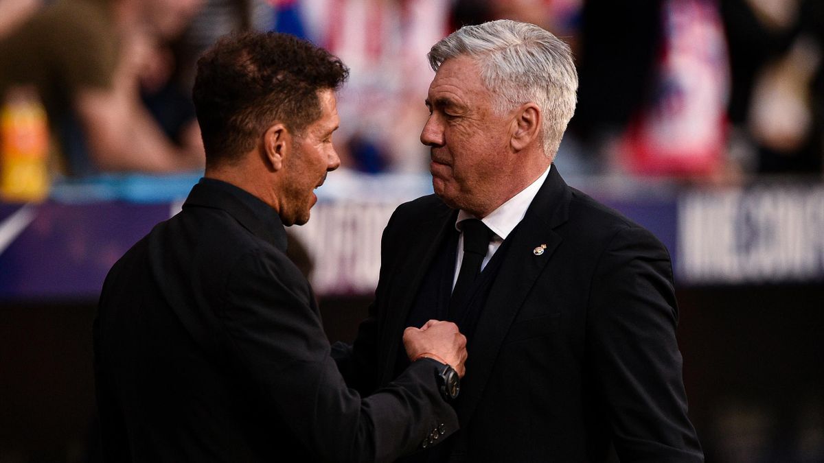 Simeone y Ancelotti se saludan en uno de sus últimos cruces 