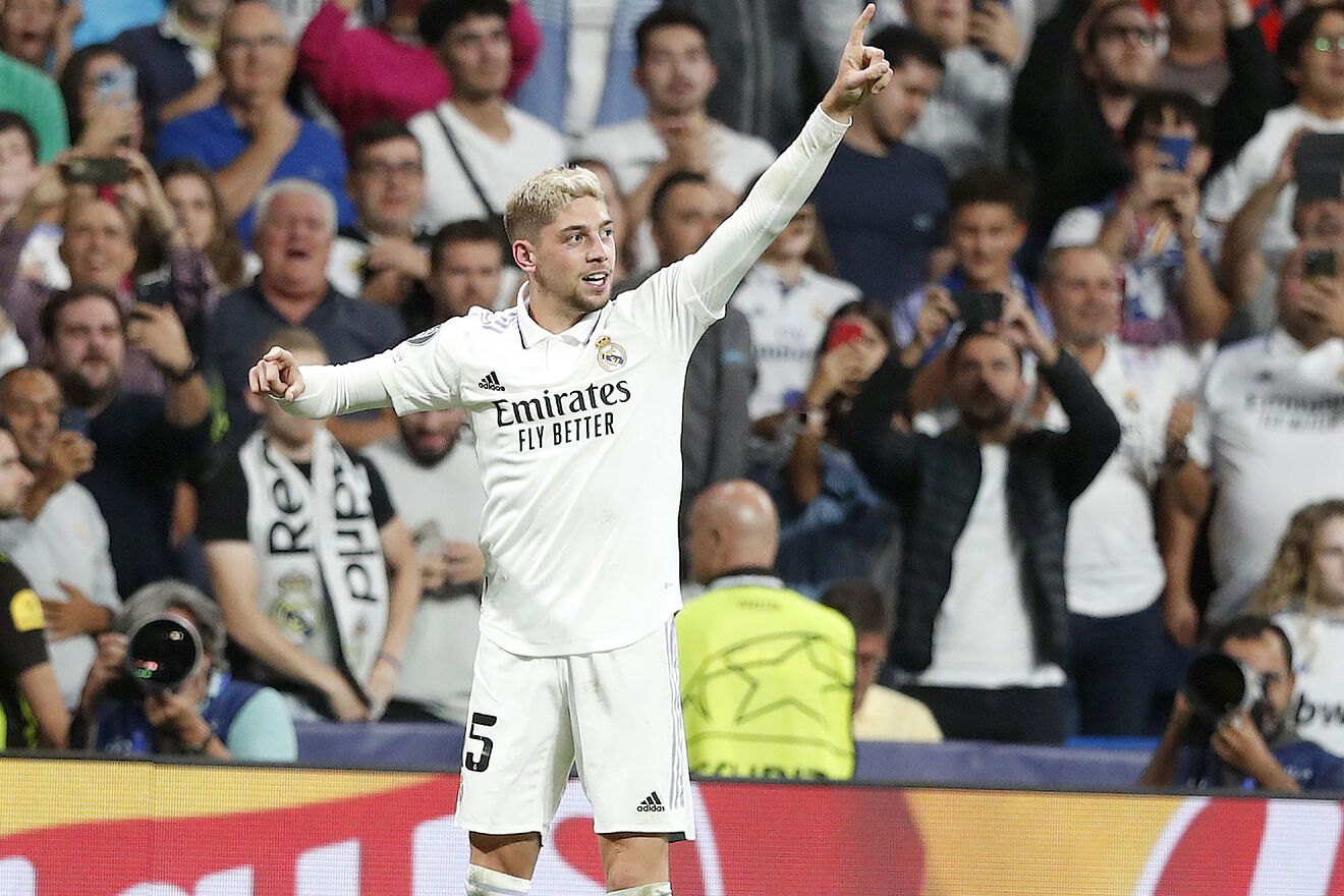 Fede Valverde celebrando un gol