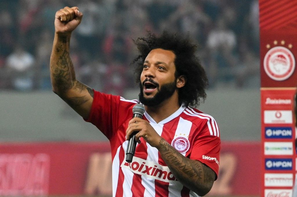 Marcelo en el día de su presentación con Olympiakos