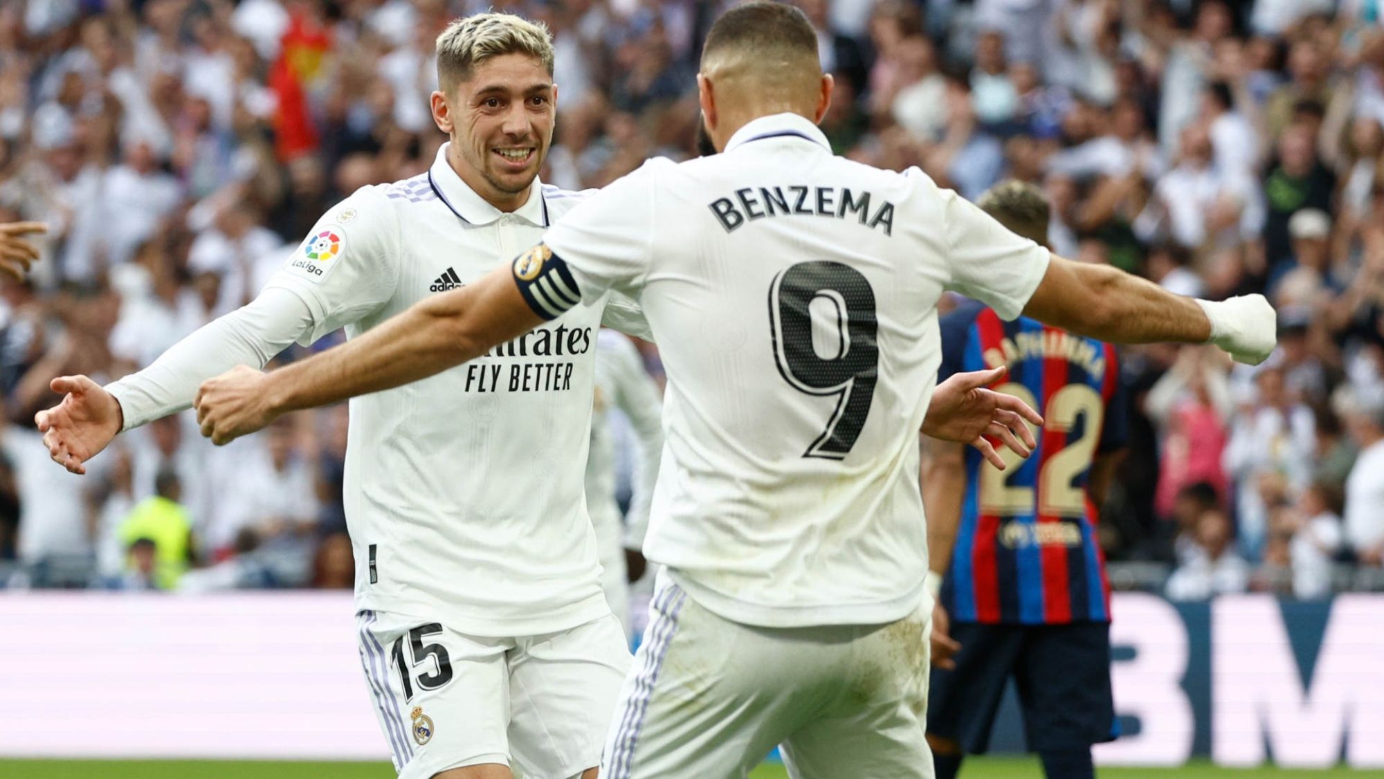 Valverde y Benzema en el último Madrid- Barça jugado en el Bernabéu