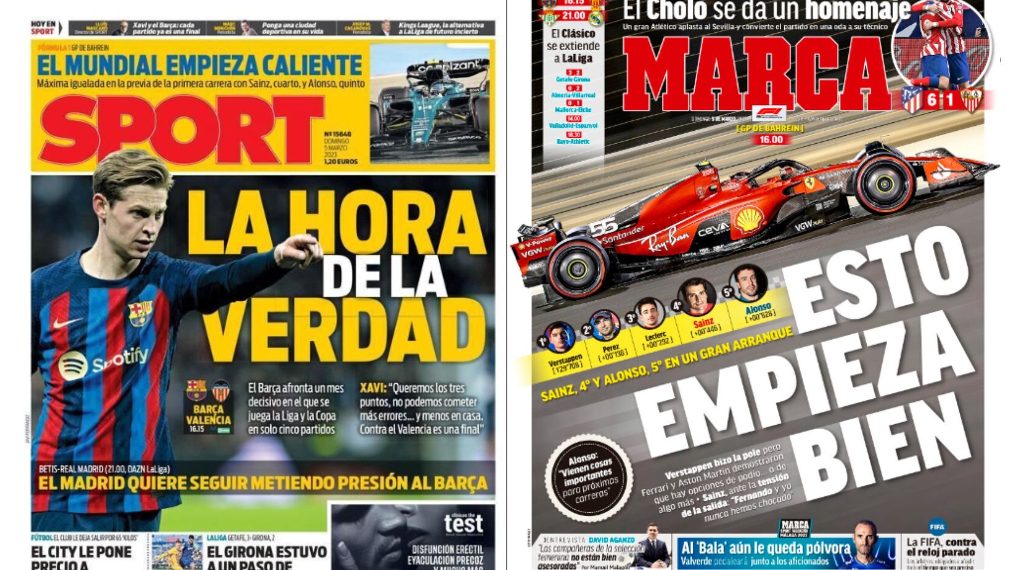 Portadas de hoy de los diarios deportivos