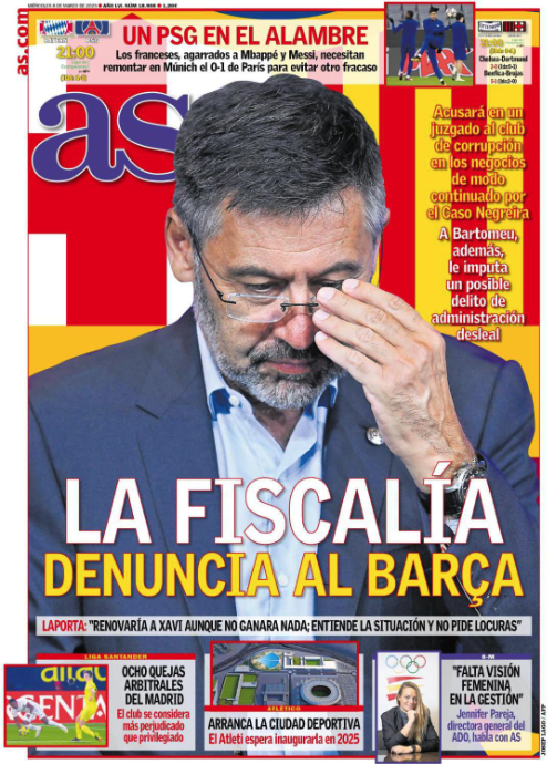 Portada de hoy del diario As