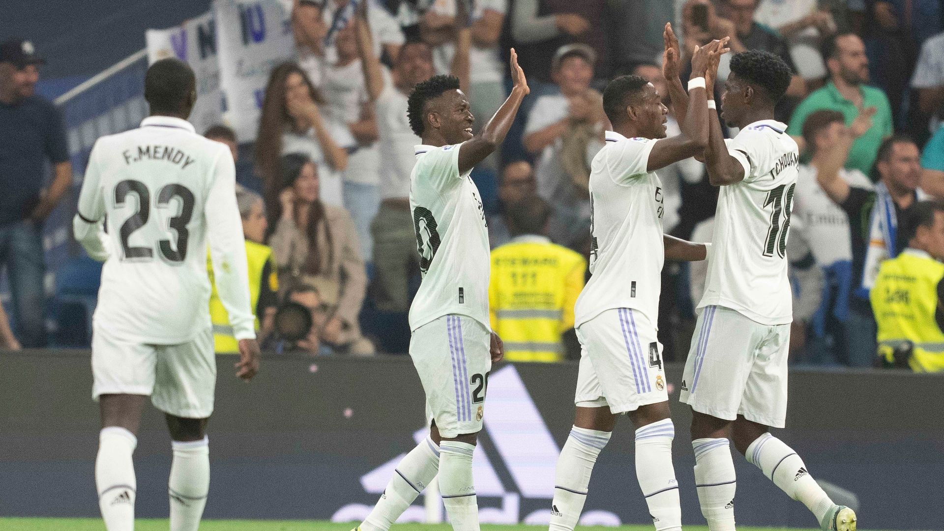 El Real Madrid celebra un gol a lo largo de la temporada