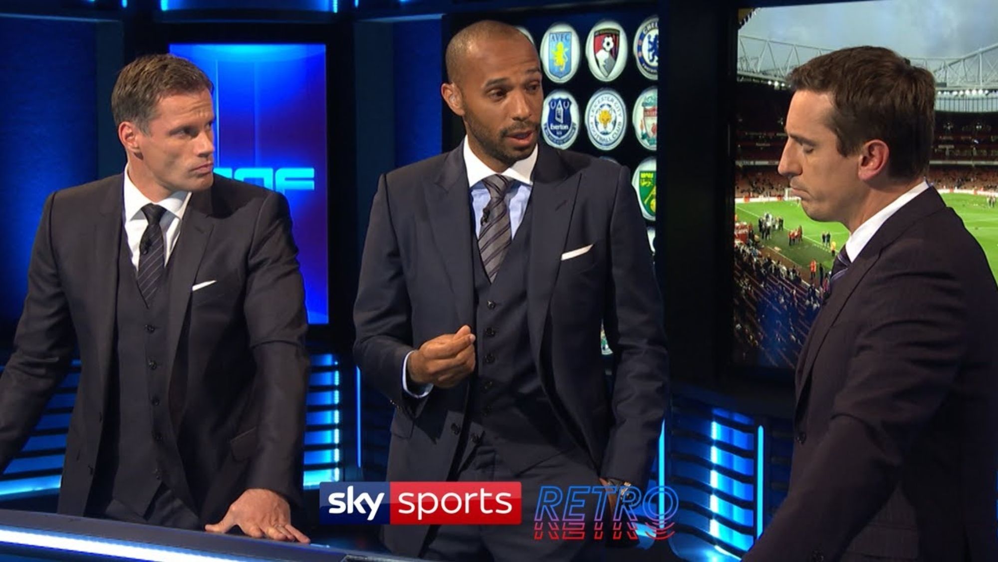 Henry, en Sky Sports, junto a Gary Neville y Carragher