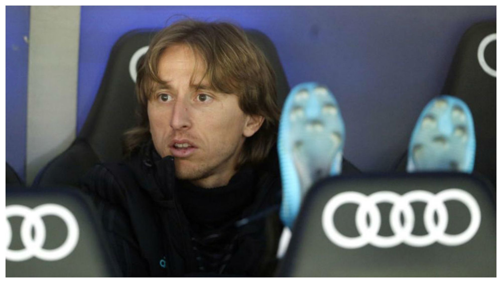 Luka Modric en el banquillo del Real Madrid