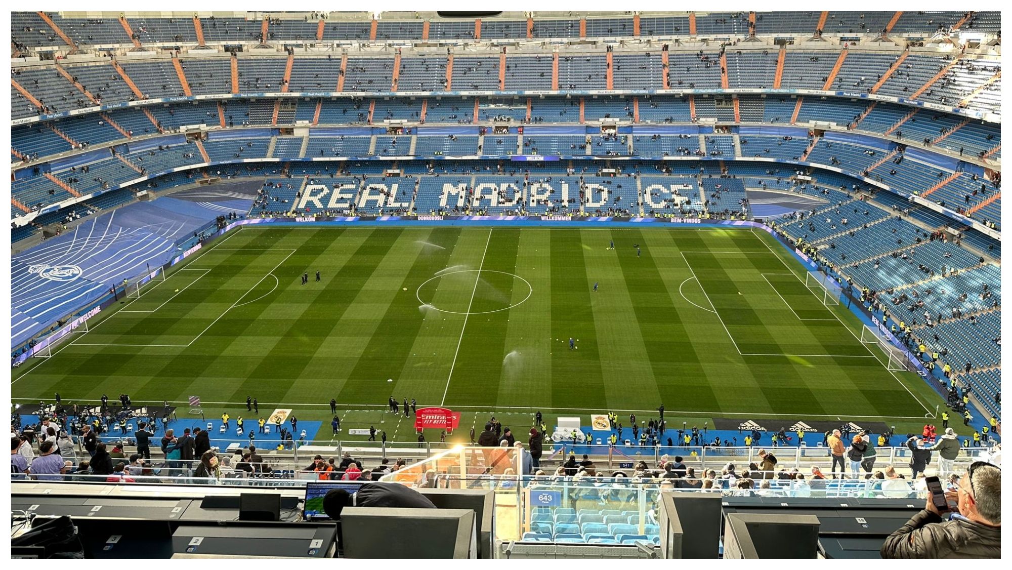 Zona de prensa del Estadio Santiago Bernabéu