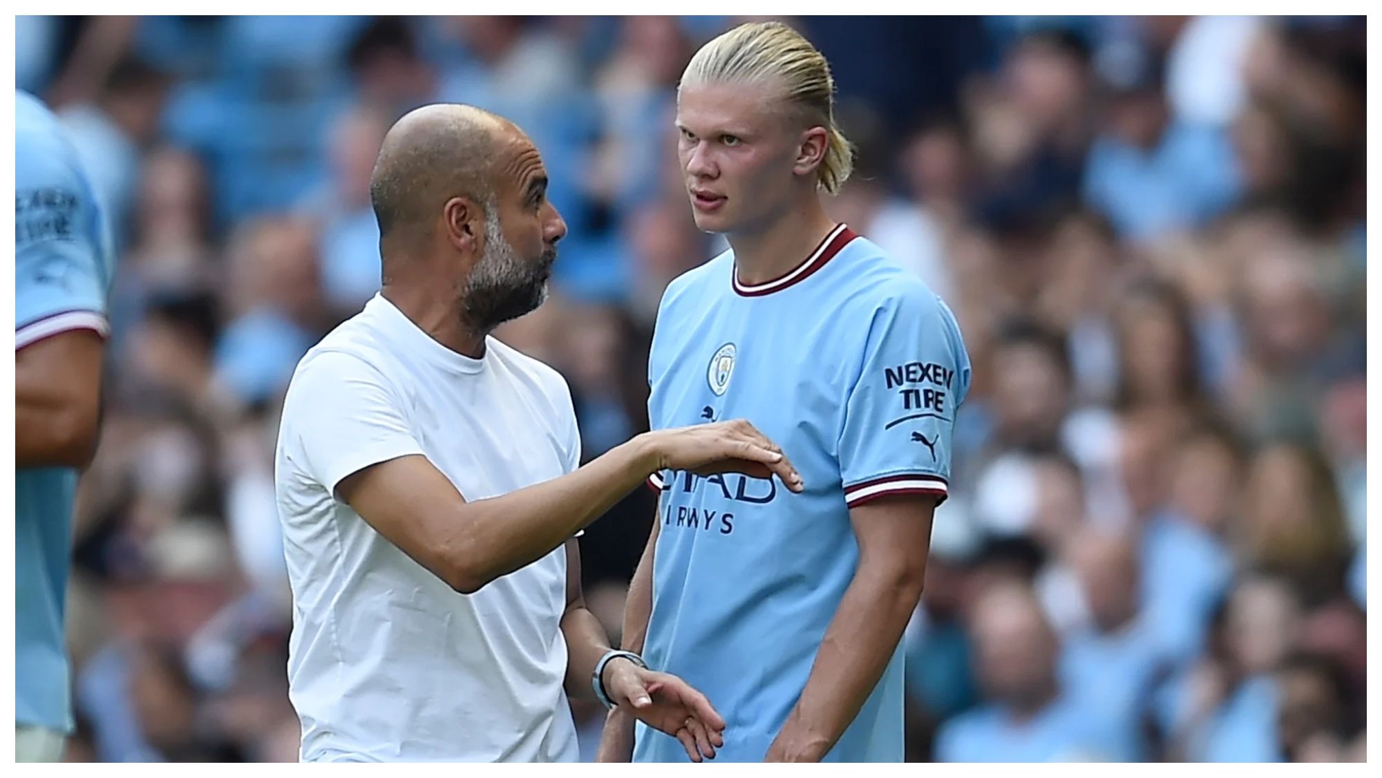 Pep Guardiola y Erling Haaland. Y el futuro de Haaland en el Real Madrid