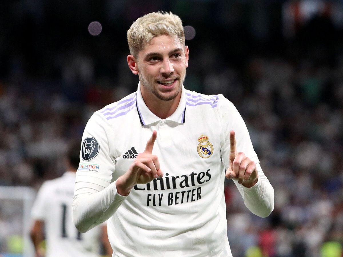 Fede Valverde celebrando un gol con el Real Madrid