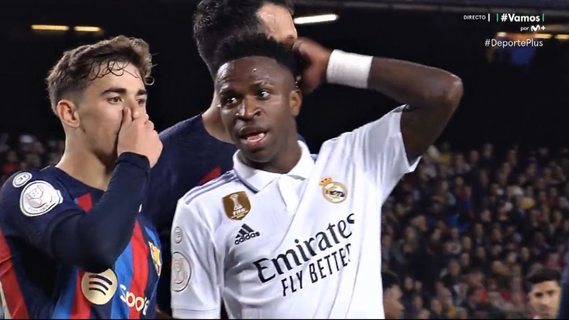 Gavi y Vinicius se las tuvieron durante todo el partido 