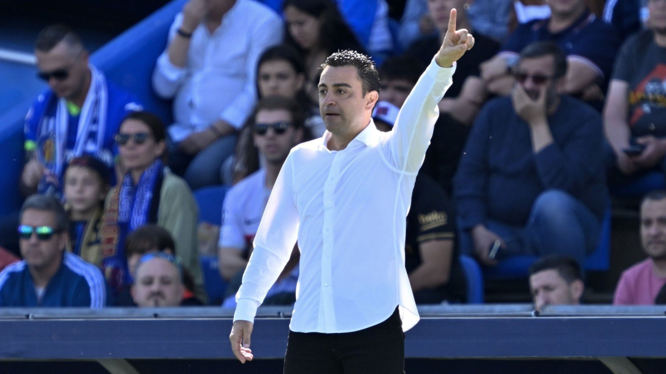 Xavi en el partido de hoy ante el Getafe 