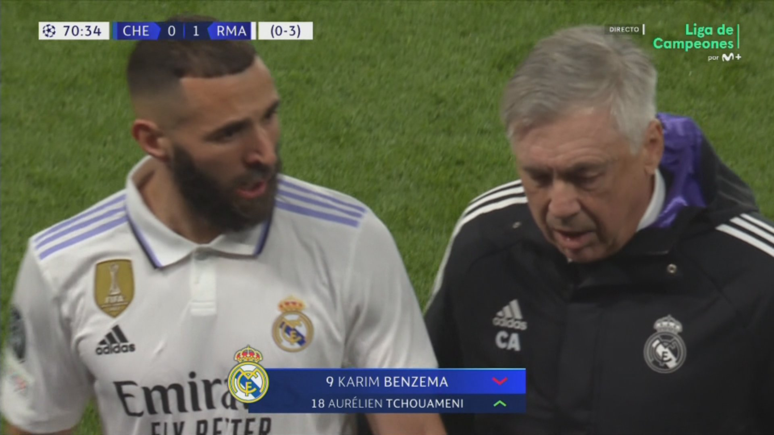 Benzema se iba de vacío en el partido de Champions 