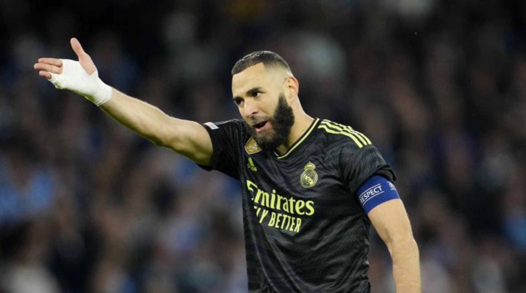 Karim Benzema en el partido contra el City