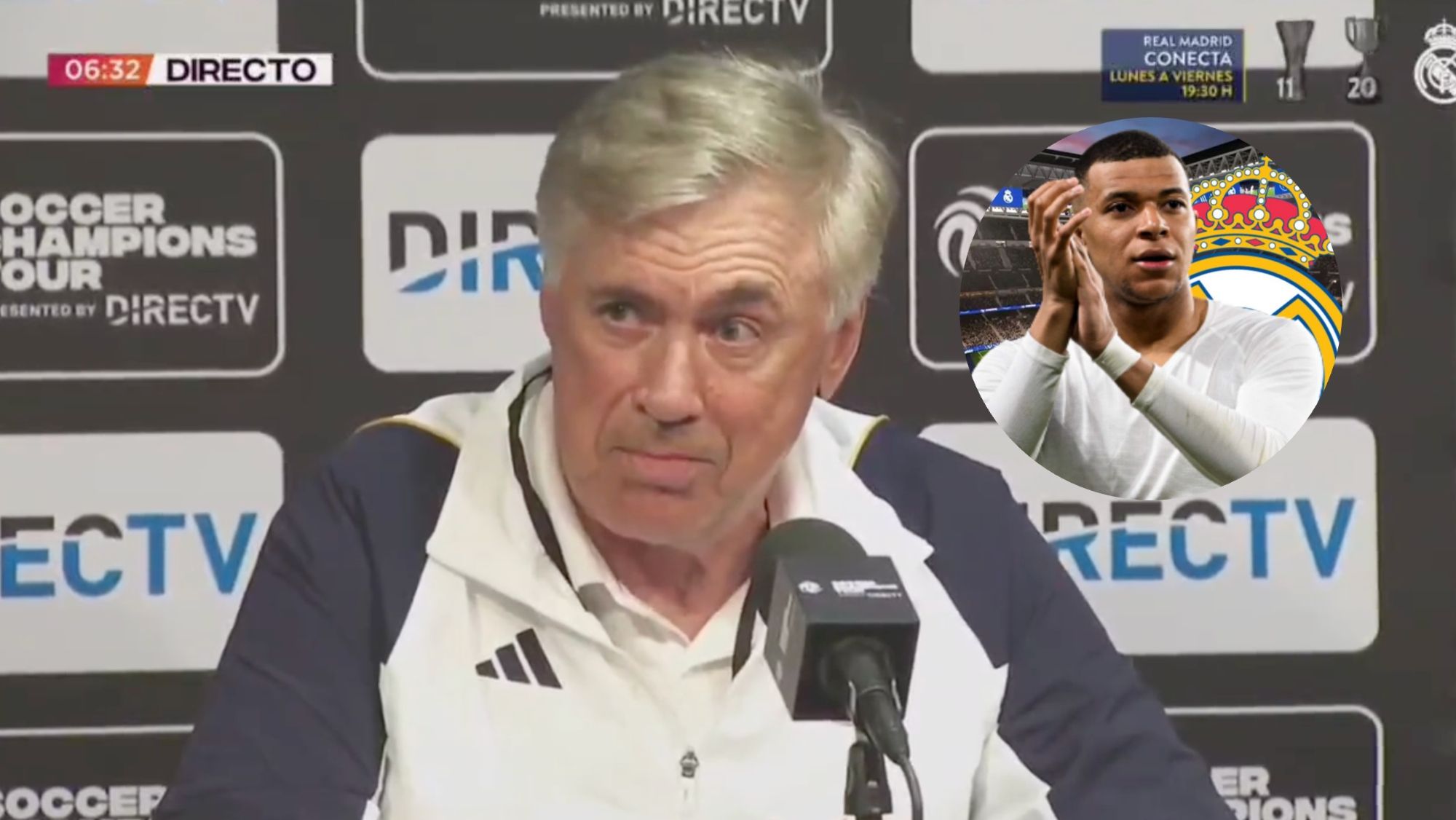 La insólita respuesta de Ancelotti cuando le preguntan por Mbappé: "Creo q..."