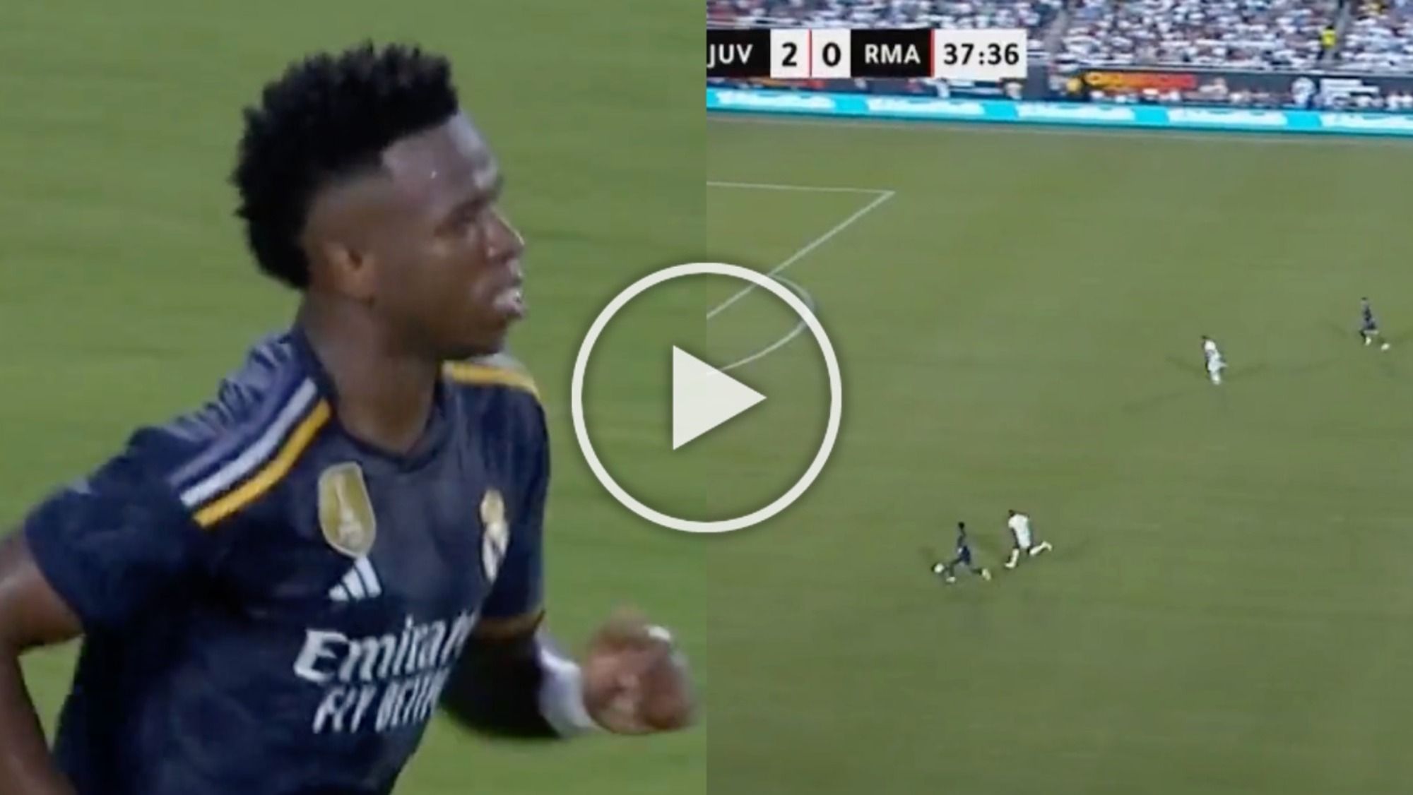 Vinicius está a otro nivel su locura de gol contra la Juventus da la vuelta al mundo