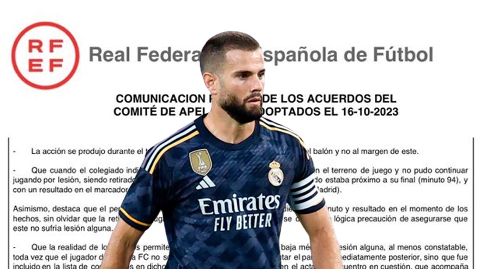 La RFEF explica por qué ha rebajado la sanción a Nacho: los motivos