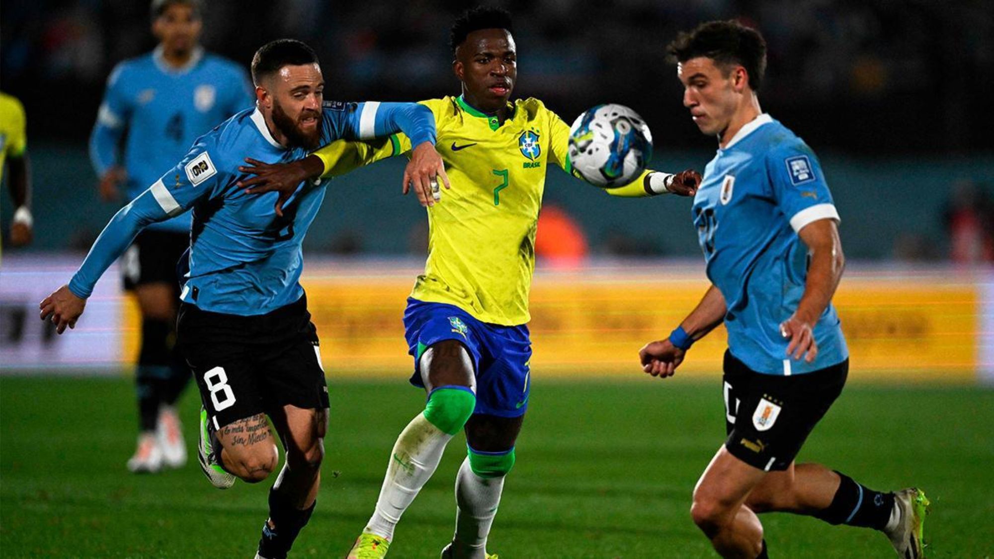 Vinicius no tuvo su mejor partido contra Uruguay