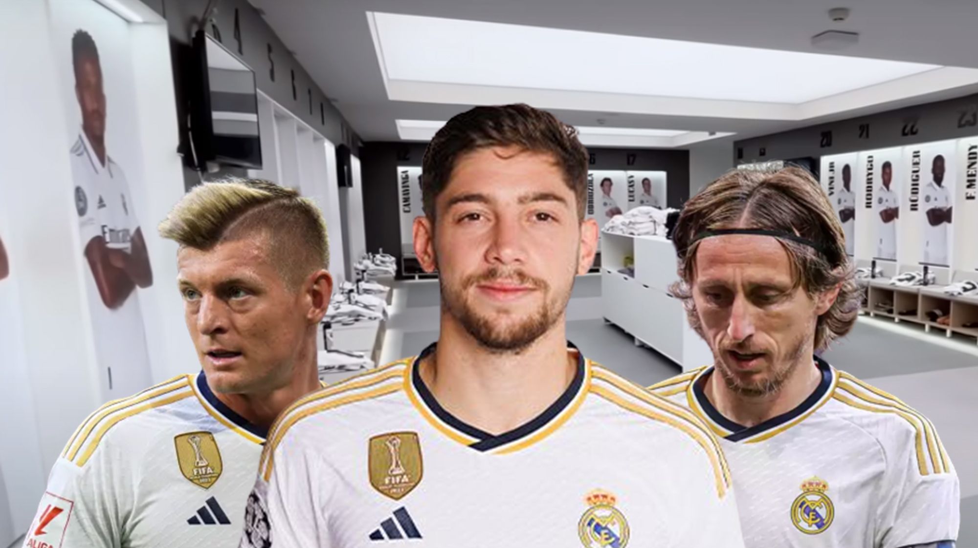 Toni Kroos, Fede Valverde y Luka Modric