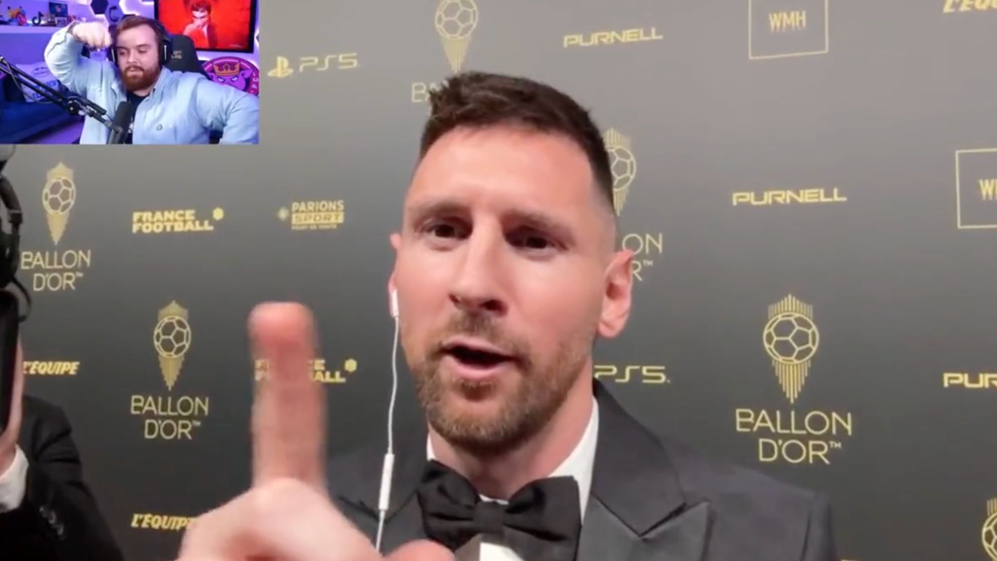 Messi se engancha con Ibai Llanos en el Balón de Oro: "Cambia de tema, hijo de p..."