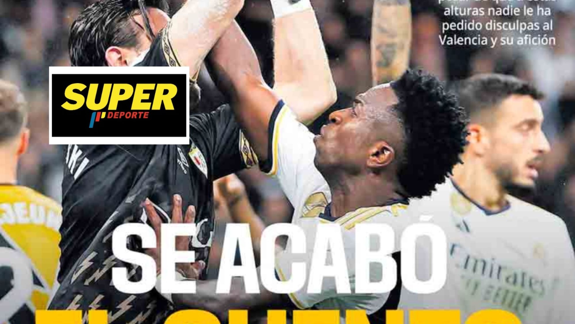 La vergonzosa portada de Superdeporte contra Vinicius  incendian el partido contra el Valencia