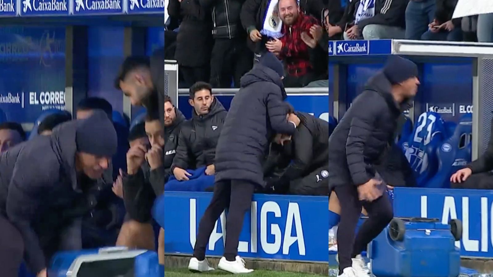 La salvaje reacción del entrenador del Alavés por el gol del Real Madrid en el descuento: lo rompe todo