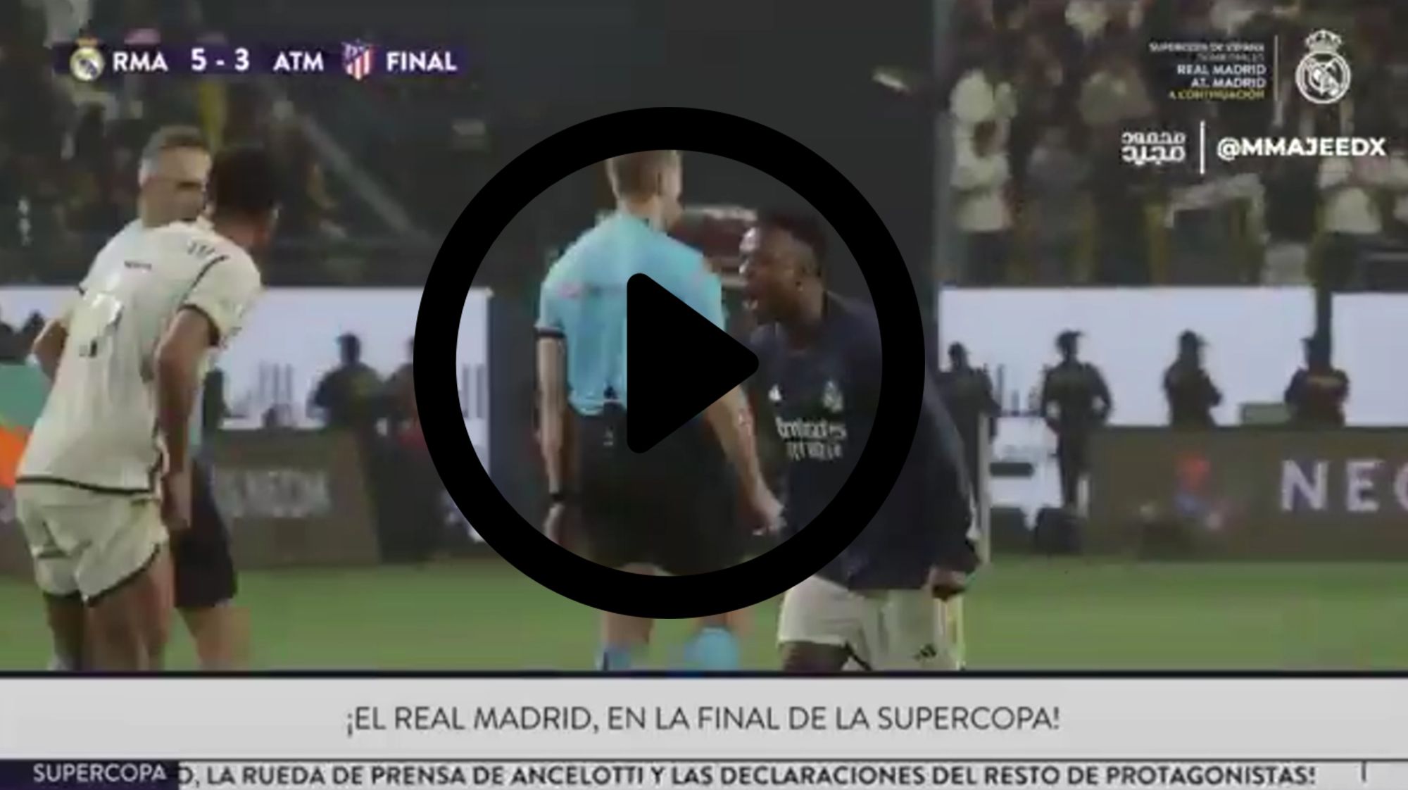 Vinicius, ¿celos de Bellingham?: la imagen de la Supercopa que ya es viral