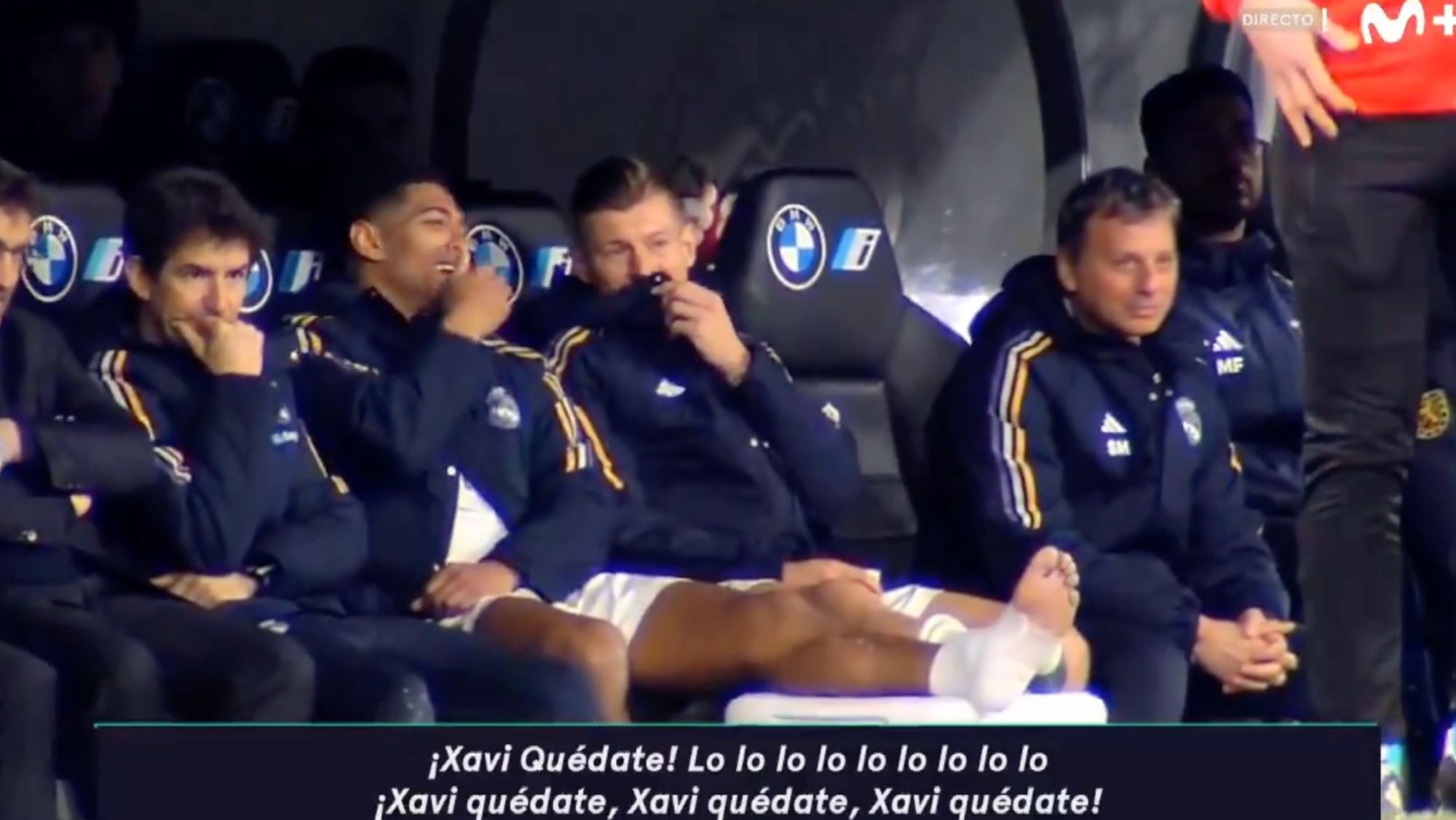 Kroos y Bellingham en el banquillo