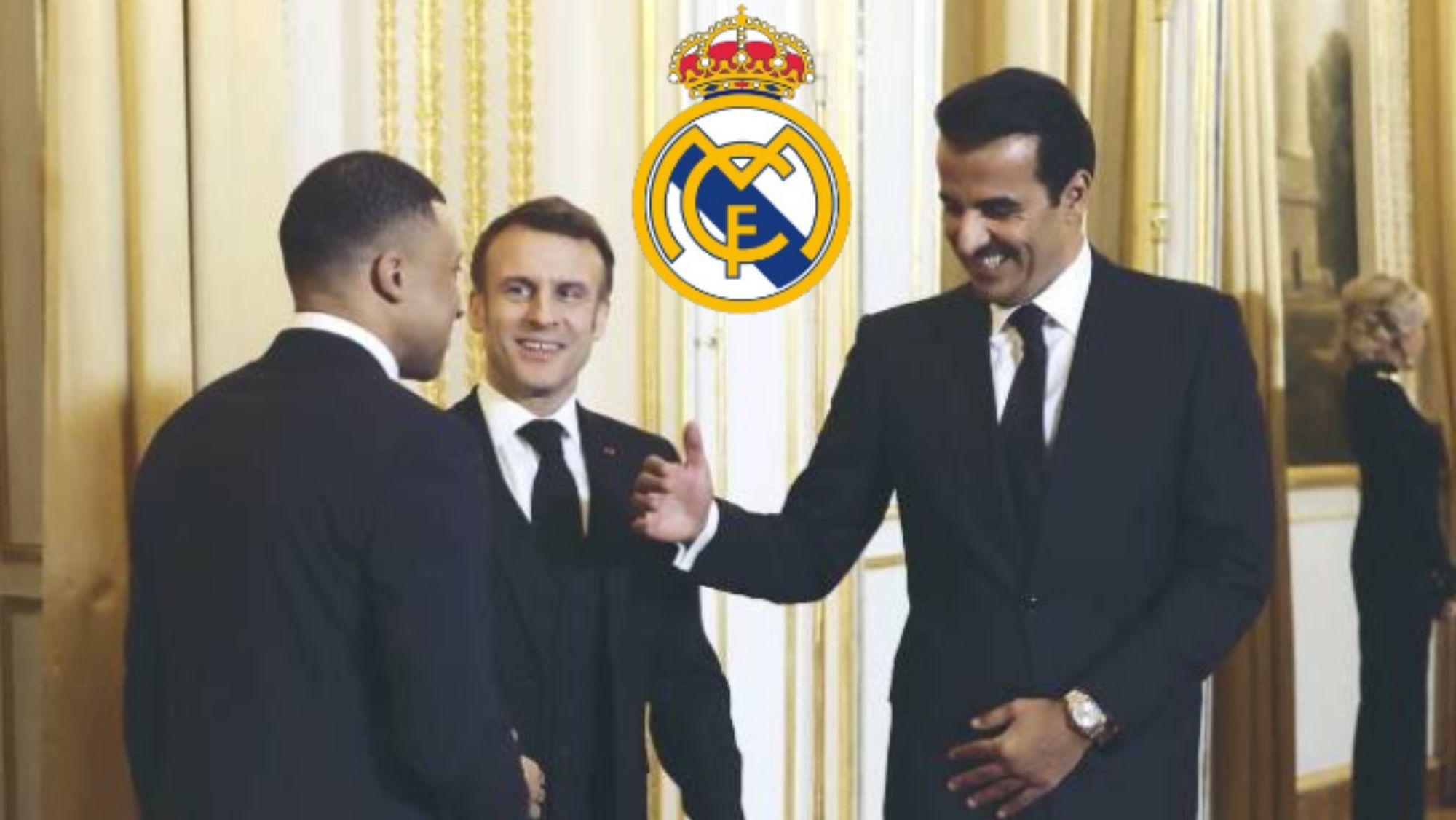 El saludo de Mbappé con el Emir de Qatar