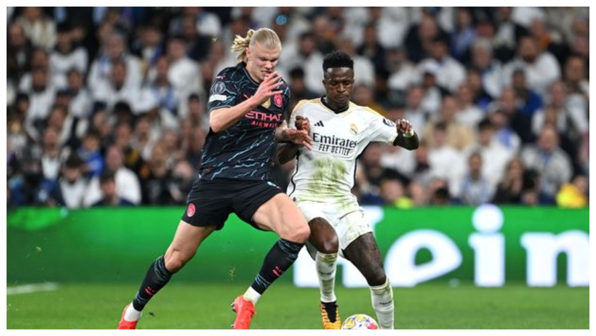 Haaland no tuvo su mejor noche en el Bernabéu