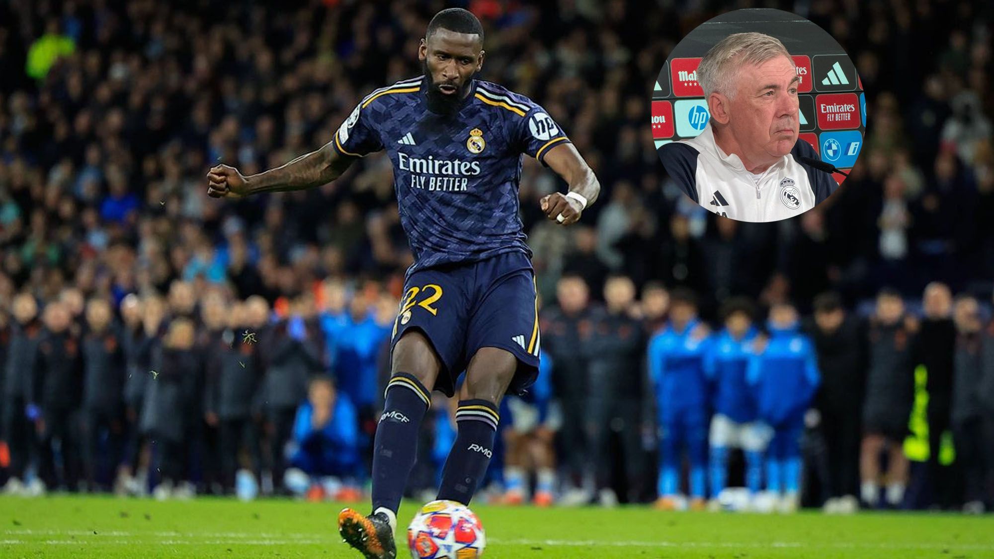 Rüdiger confiesa cómo convenció a Ancelotti para tirar el penalti en Manchester