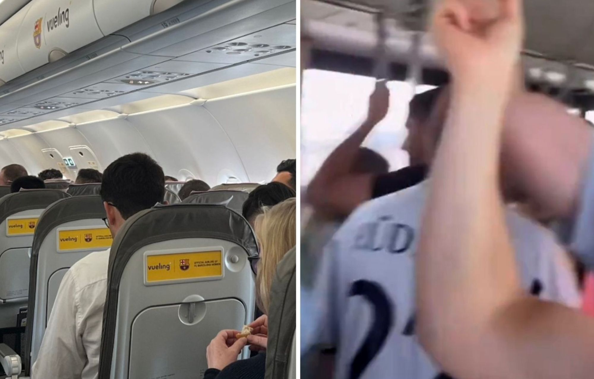 Surrealista  la afición madridista viaja a Londres en un avión un tanto particular