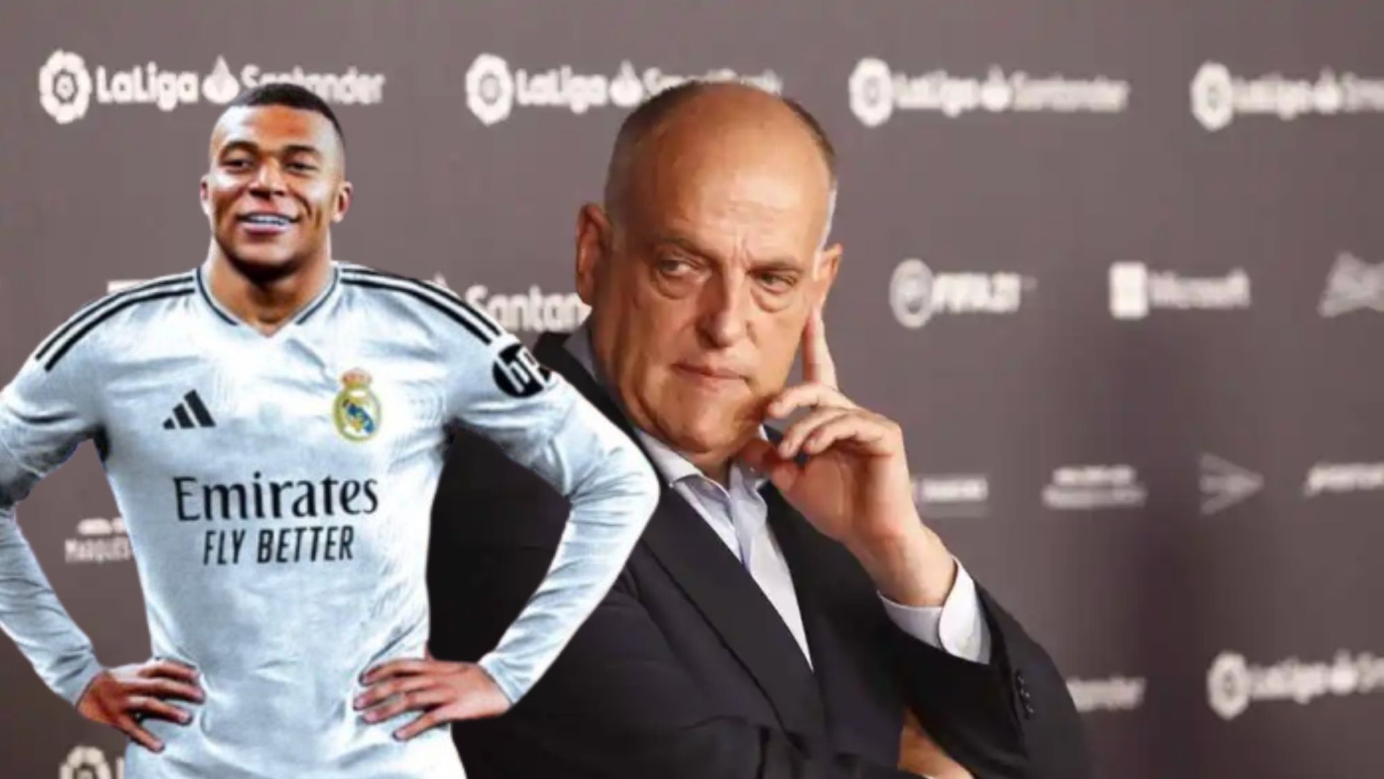 Tebas cuestiona al Real Madrid después de anunciar a Mbappé   Por suerte...