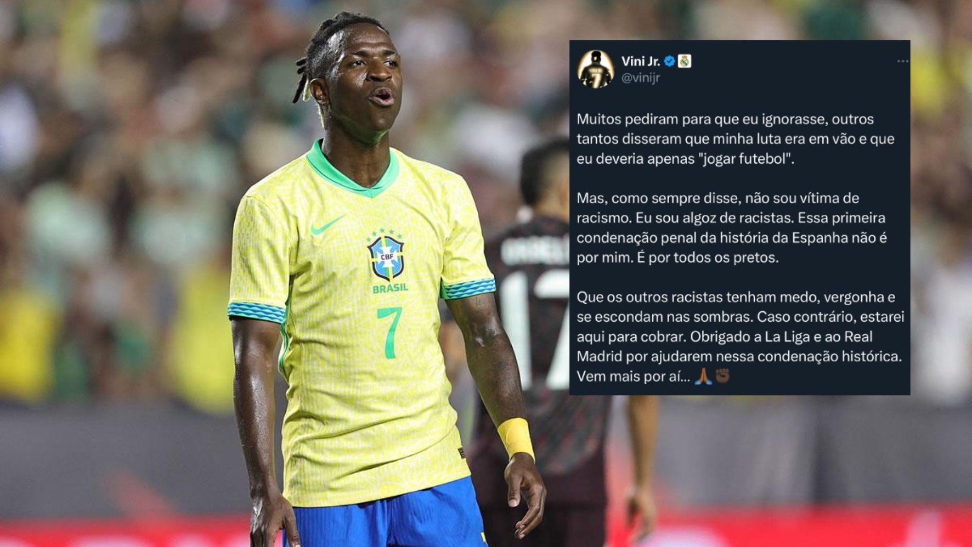 Vinicius lanza un comunicado tras la condenas por lo de Mestalla: "Me decían..."