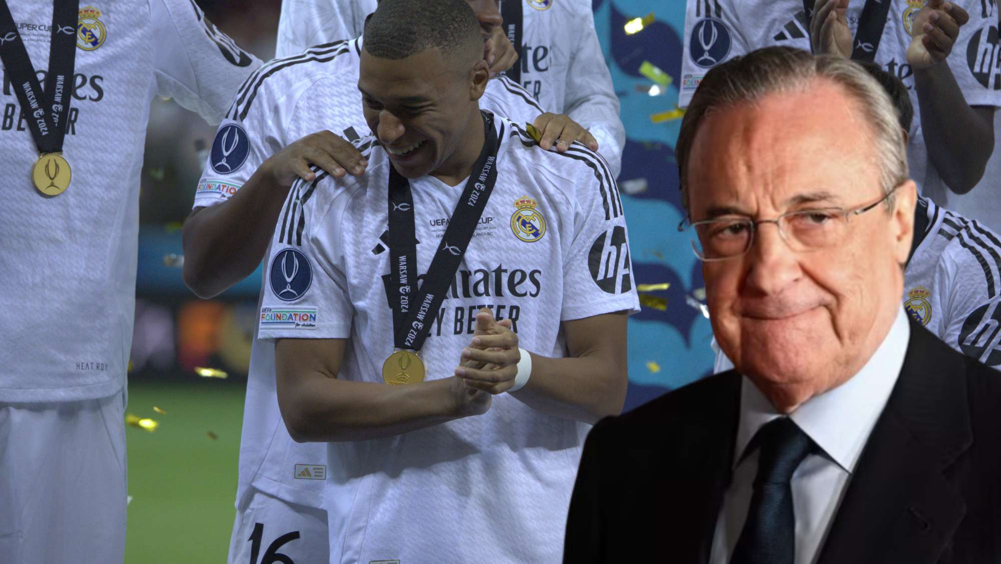 Florentino alaba a Mbappé tras su debut