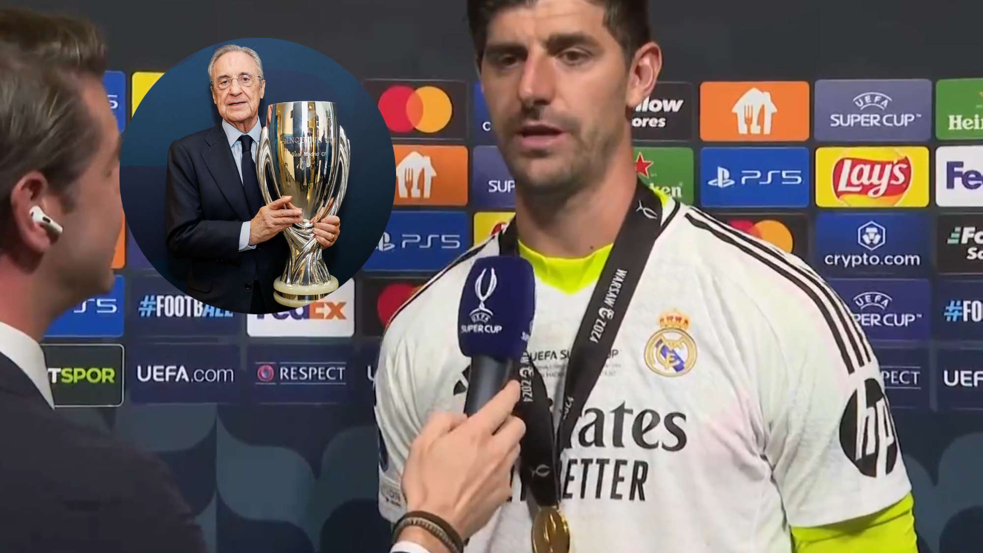 Courtois manda un mensaje a Florentino sobre los fichajes