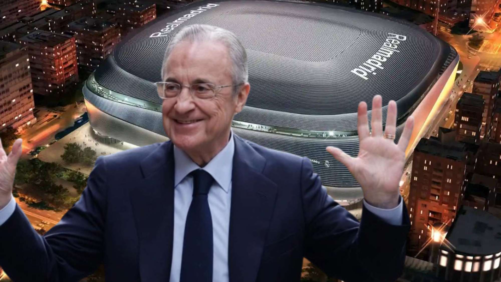 Florentino soluciona un problema en el Bernabéu