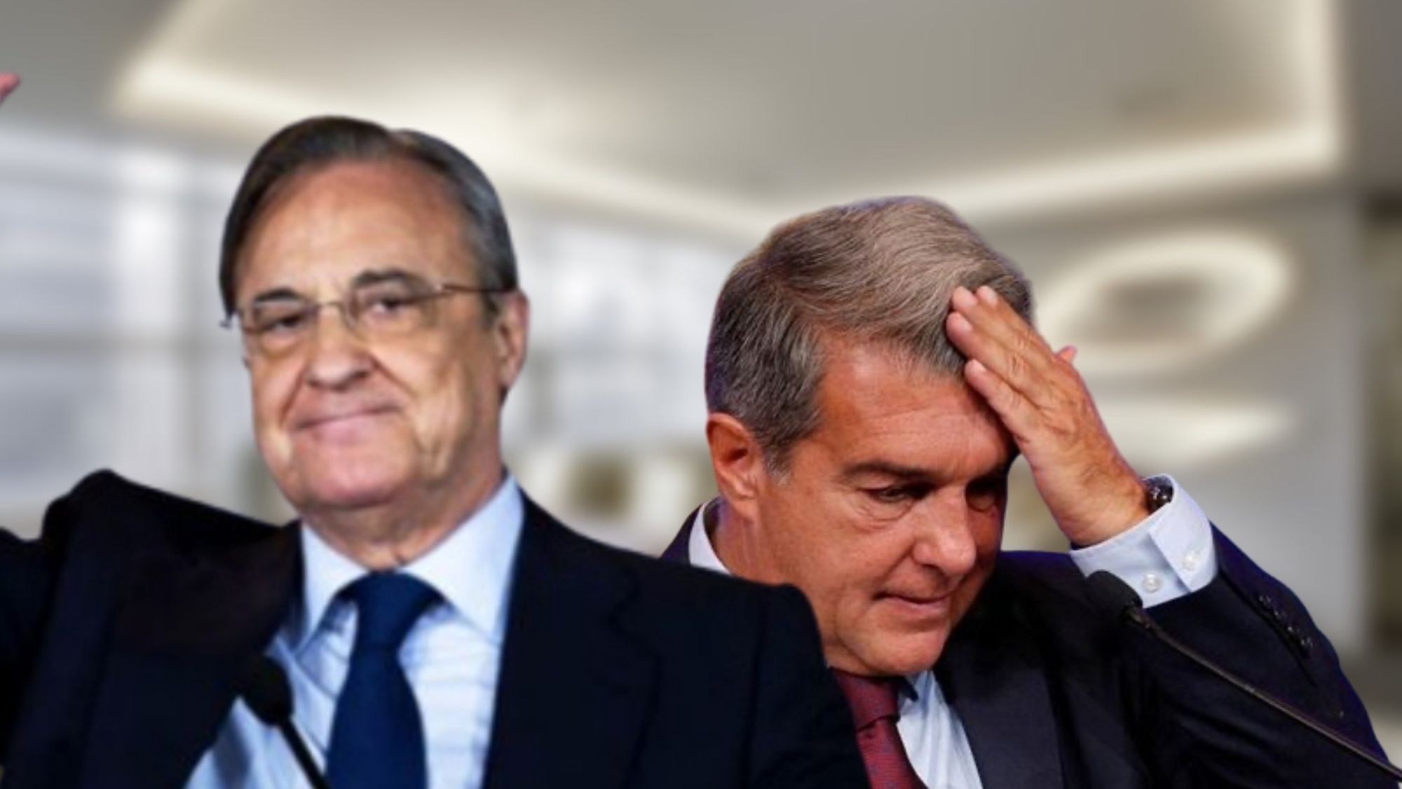 Los presidentes del Real Madrid y Barça, Florentino Pérez y Joan Laporta.