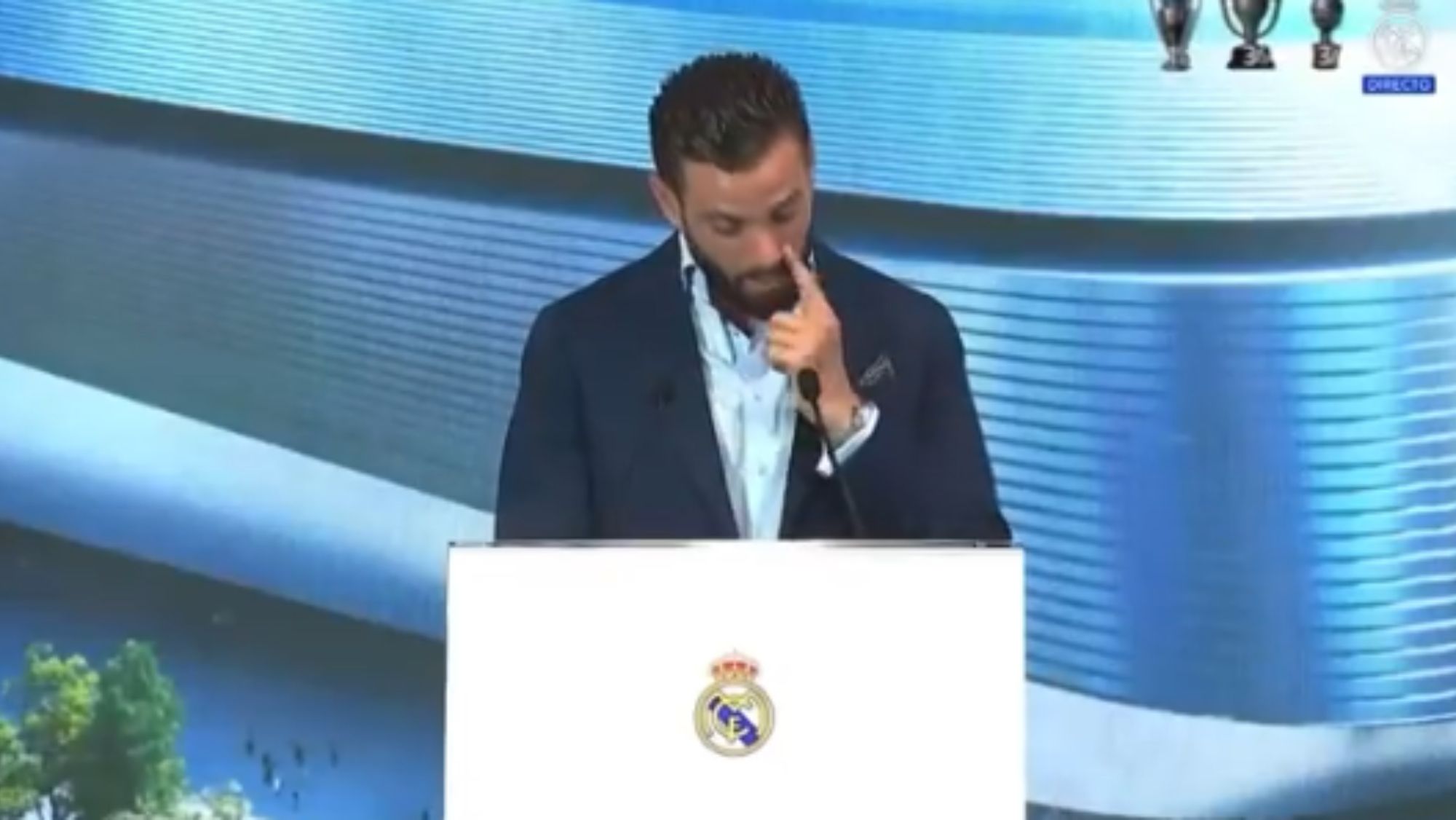 Nacho Fernández, en el acto de su despedida del Madrid.