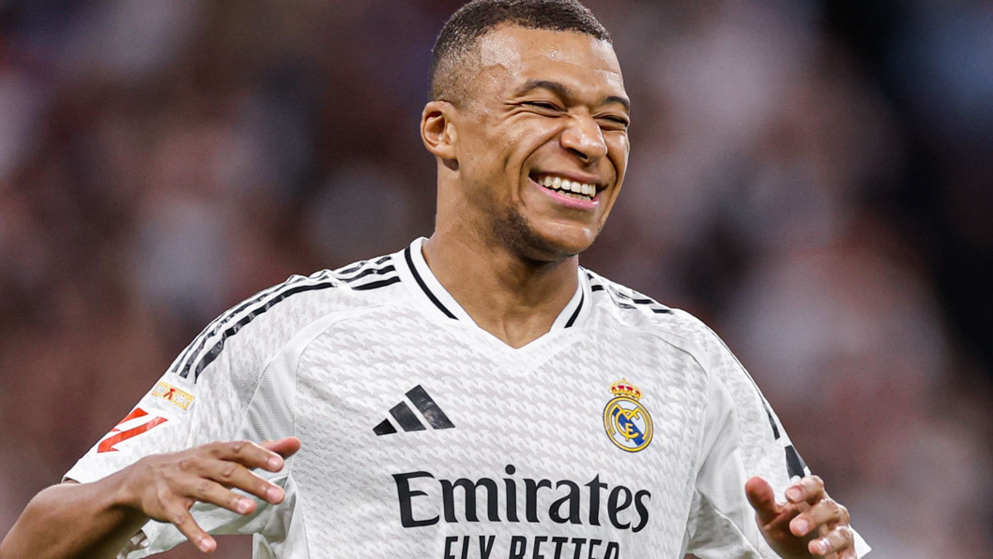 Kylian Mbappé, celebrando su gol contra el Espanyol.