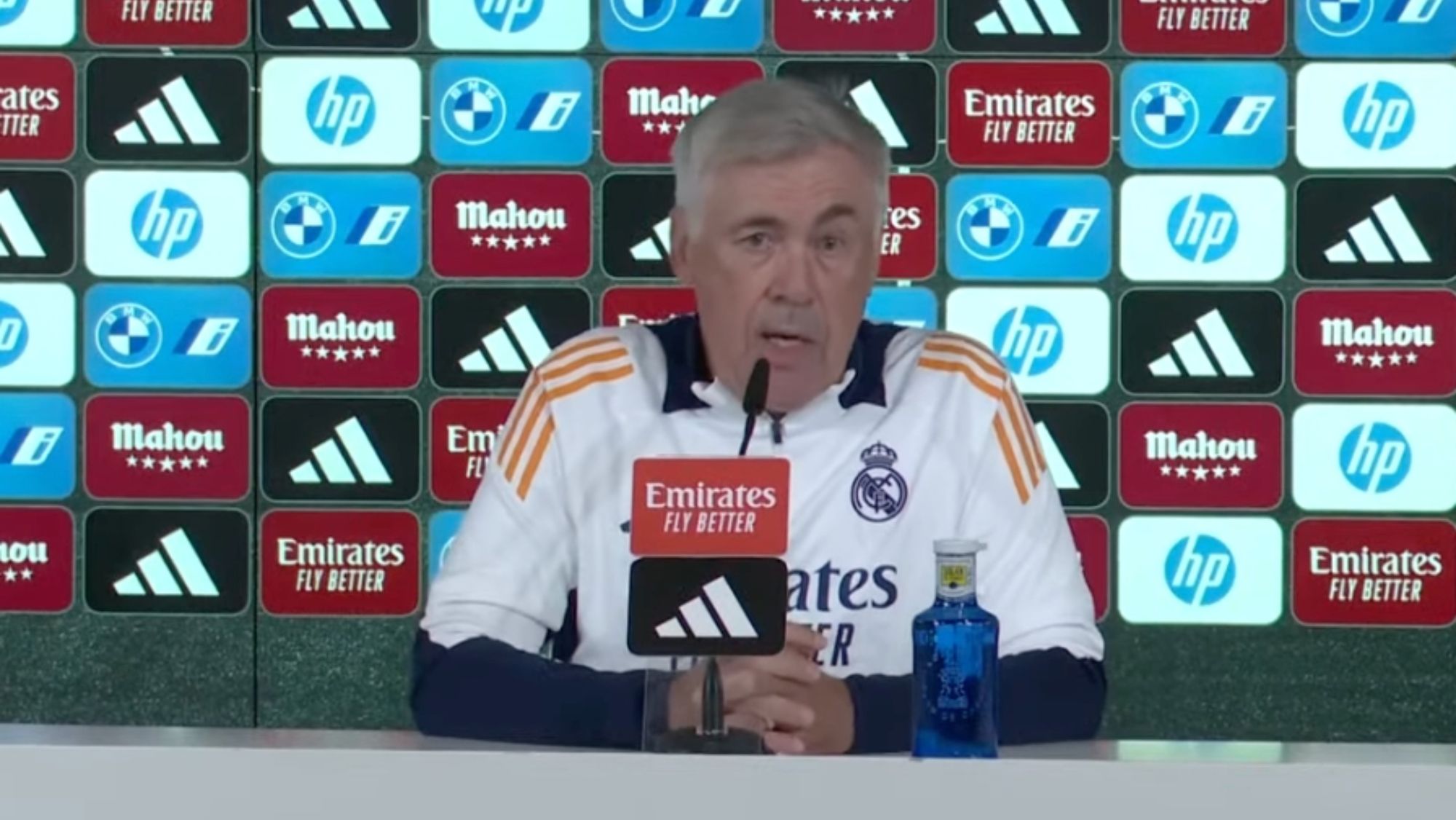 Carlo Ancelotti, en la rueda de prensa de este sábado.