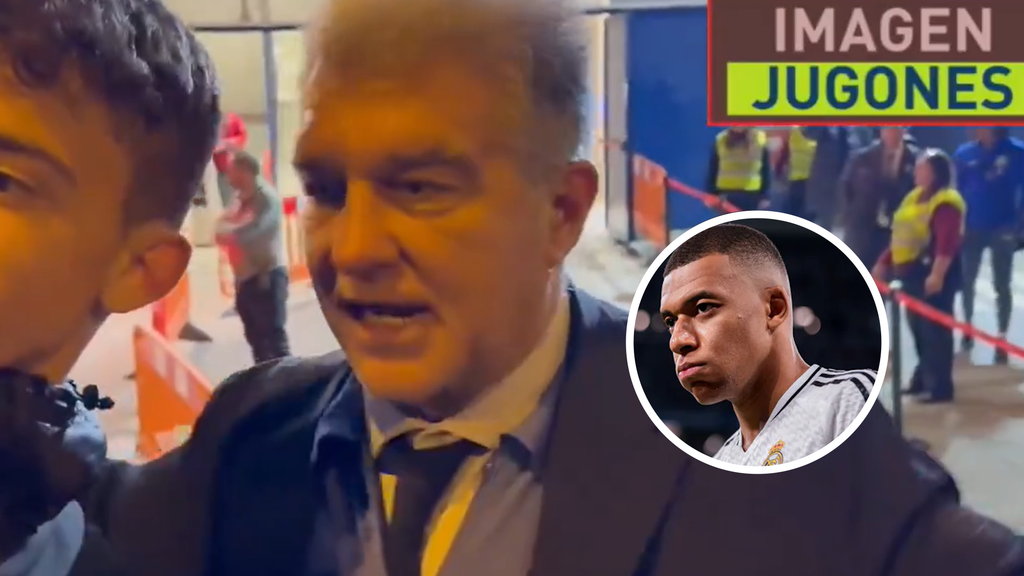 Preguntan a Laporta por Mbappé después de perder contra Osasuna la cara es un poema