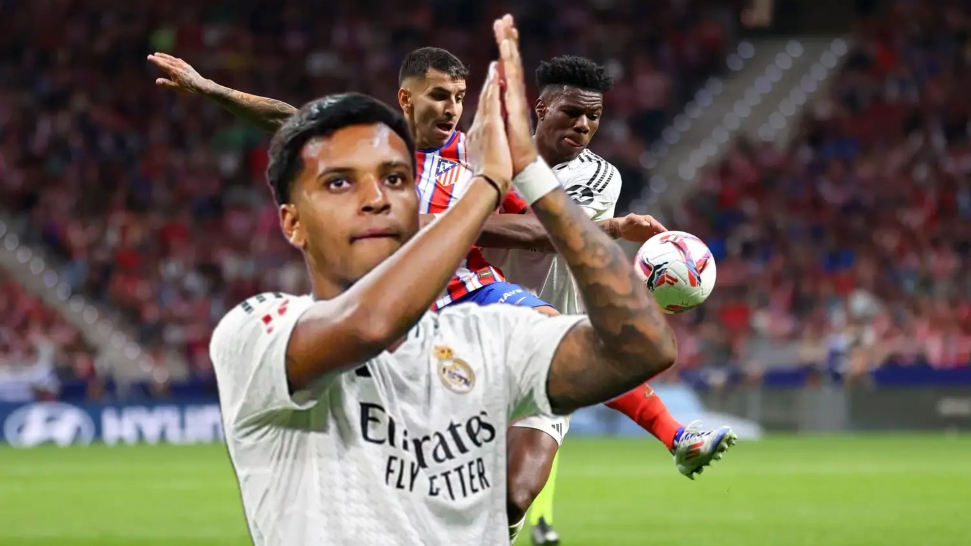 Rodrygo dio el susto, la imagen más llamativa en mitad del derbi ante el Atlético de Madrid