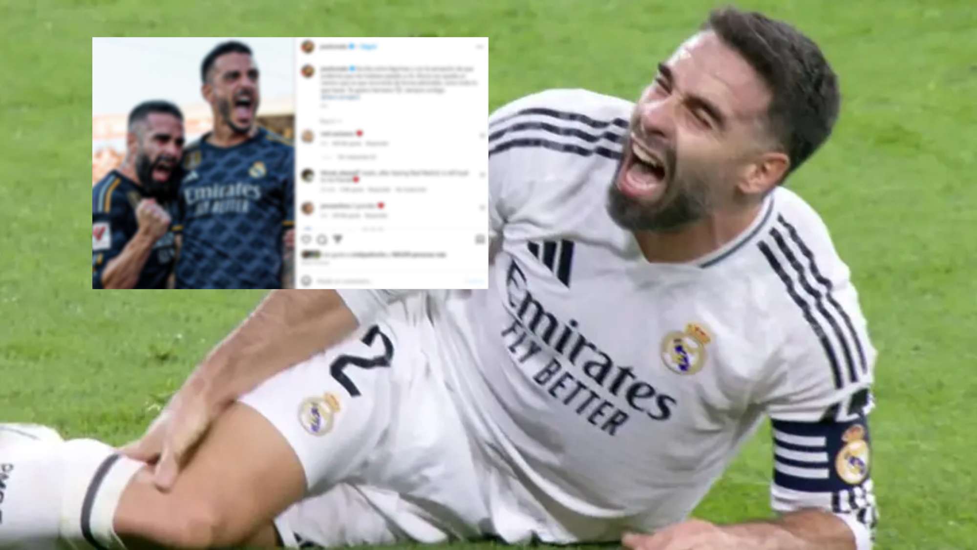 Joselu manda un emotivo mensaje a Carvajal