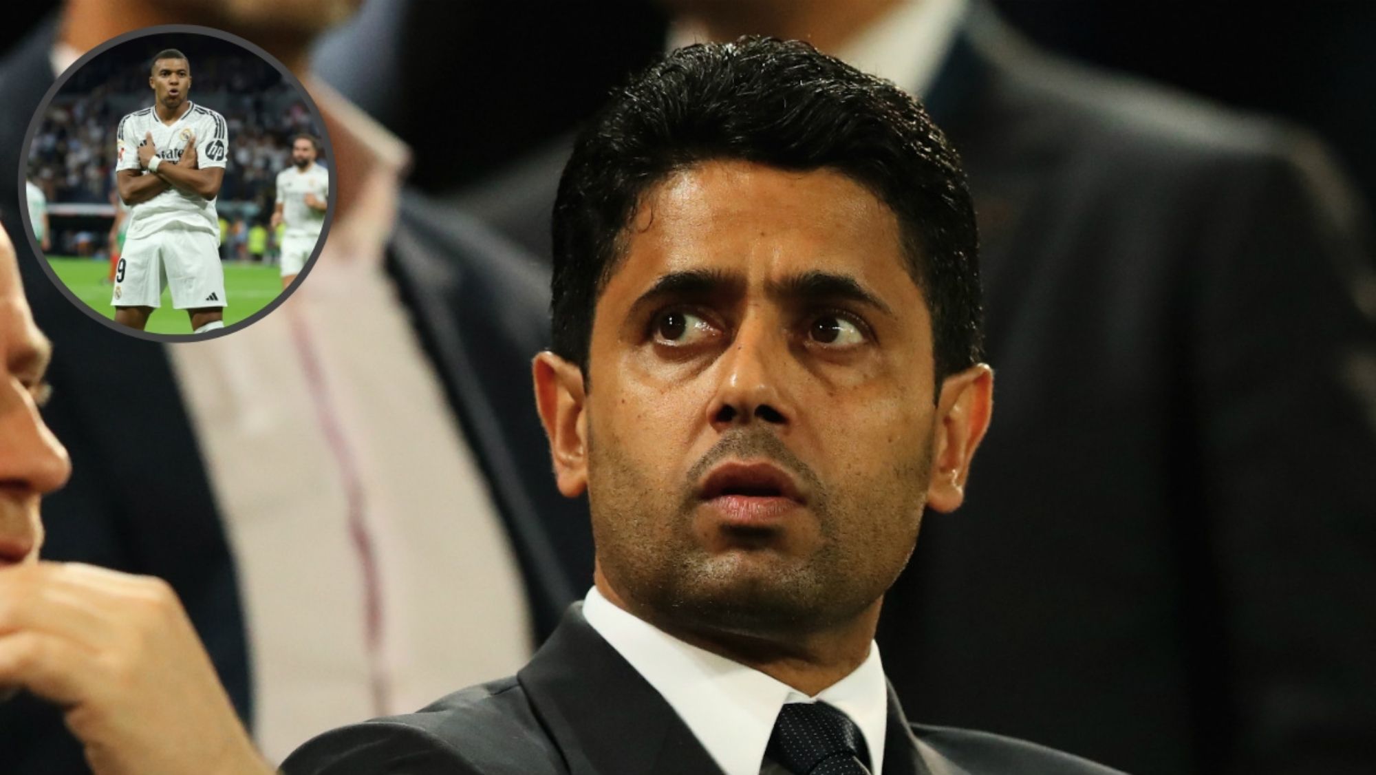 Nasser Al Khelaifi sigue sin aceptar que Mbappé haya fichado por el Madrid.