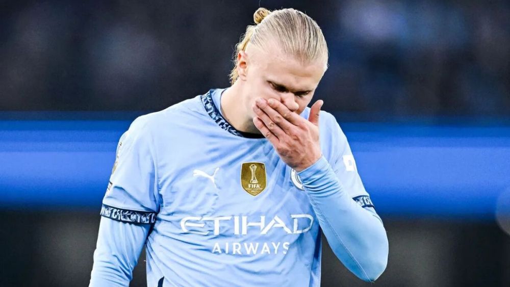 Erling Haaland durante un partido con el Manchester City