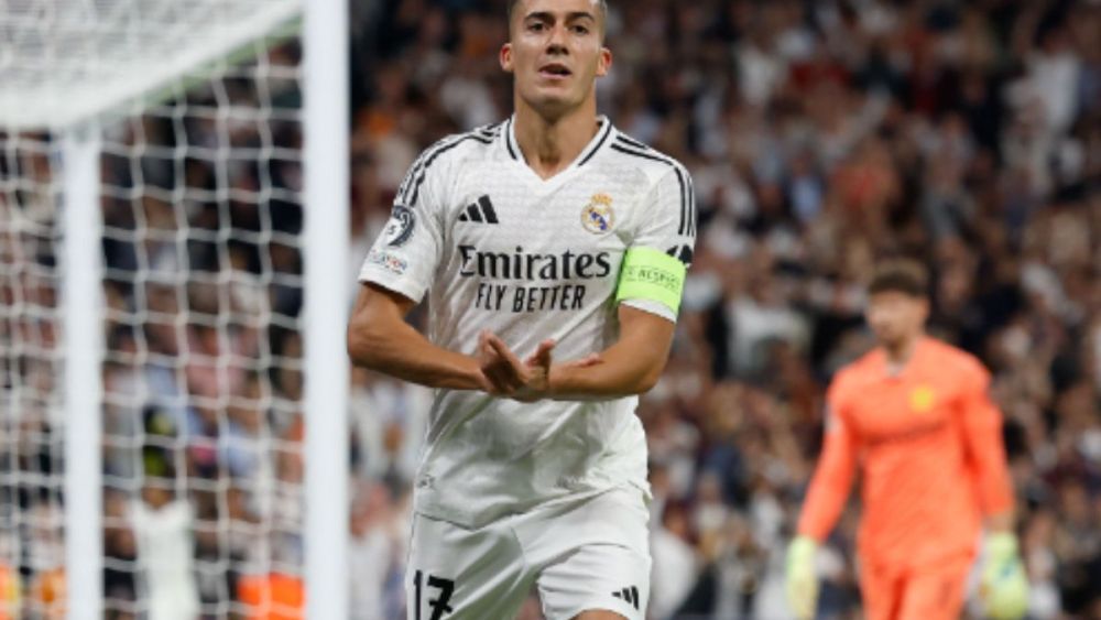 Lucas Vázquez celebrando su gol ante el Borussia Dortmund