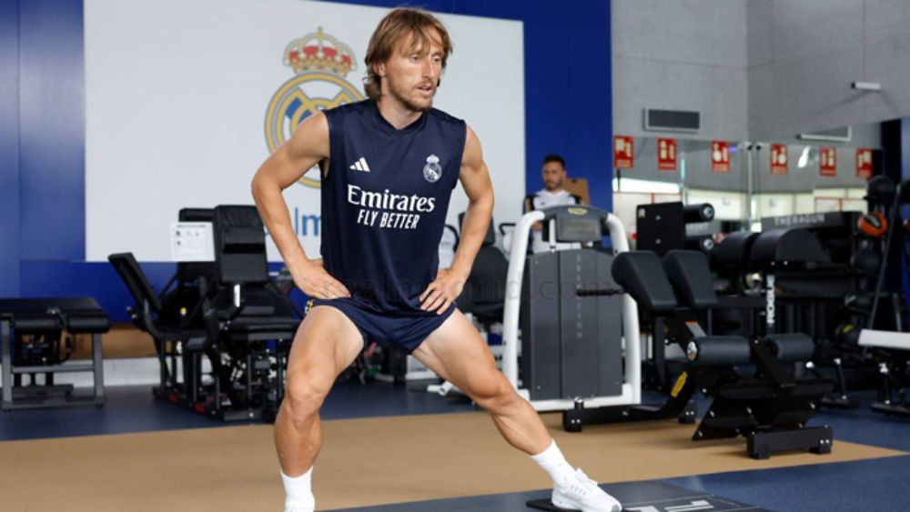 Luka Modric, entrenándose en la Ciudad Deportiva del Real Madrid.