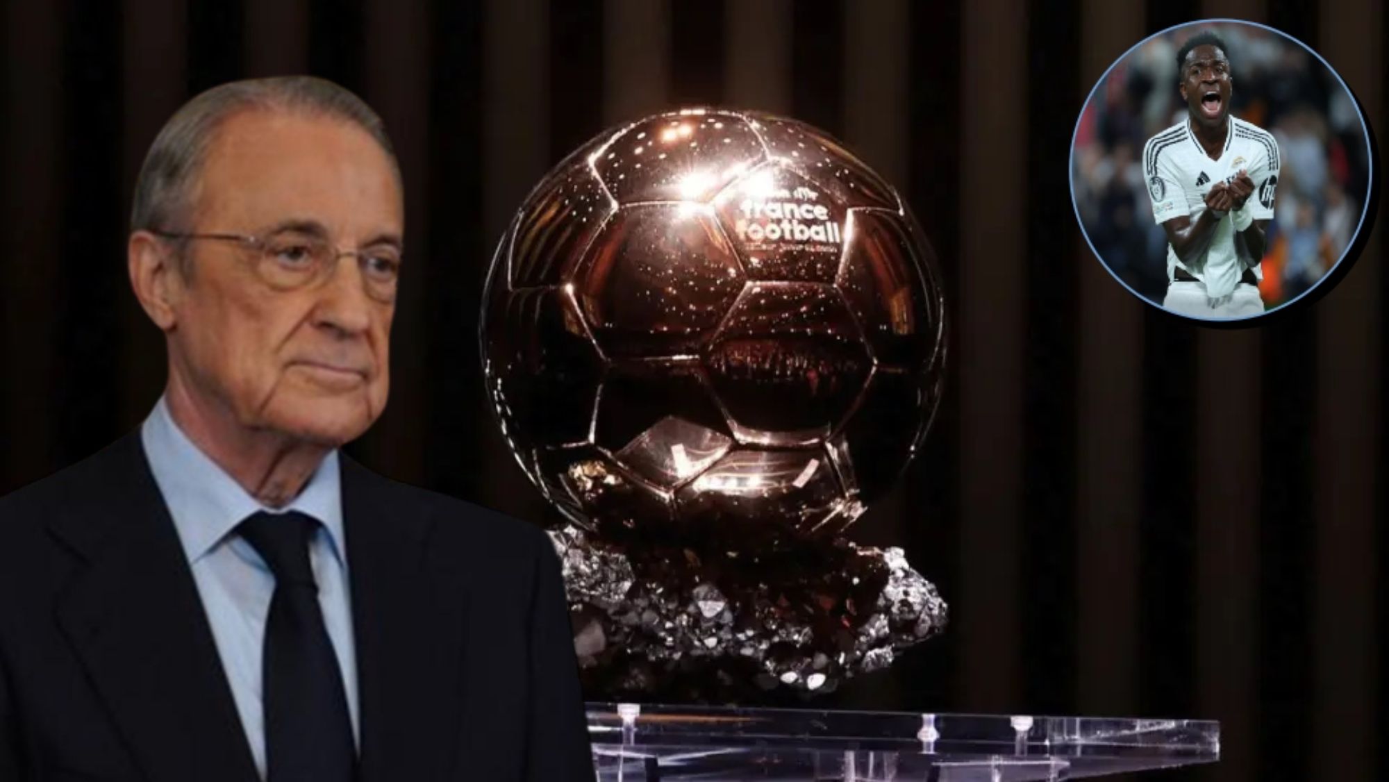 Florentino Pérez ha apoyado en todo momento a Vinicius Junior después de que al brasileño le hayan birlado el Balón de Oro.