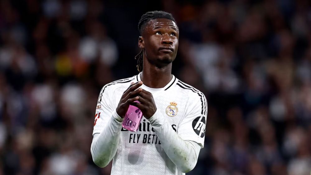 Eduardo Camavinga, durante un partido de este temporada con el Madrid.