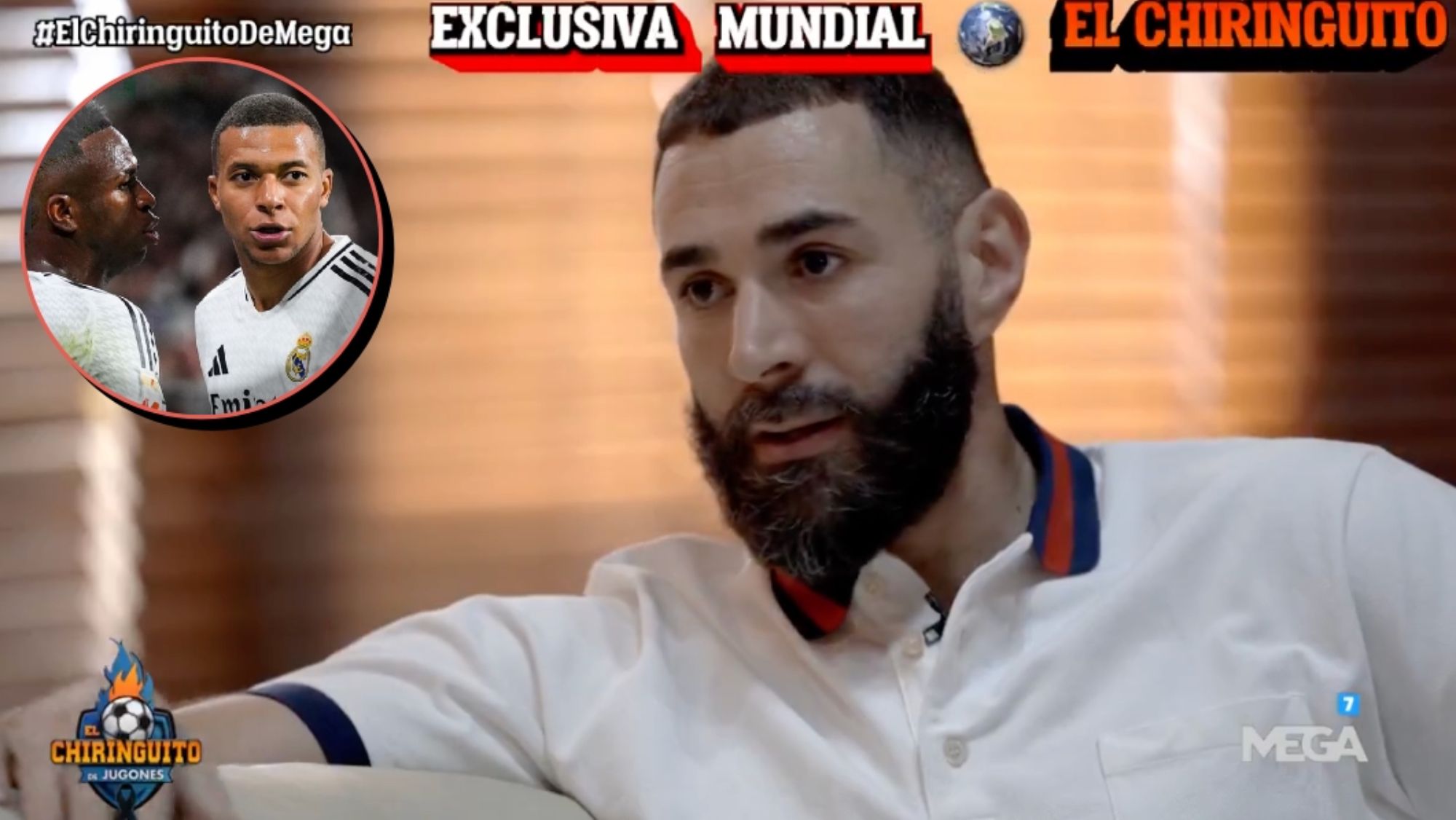 Karim Benzema ha tenido una entrevista con 'El Chiringuito' y ha abordado las situaciones de Mbappé y Vinicius en el Madrid.