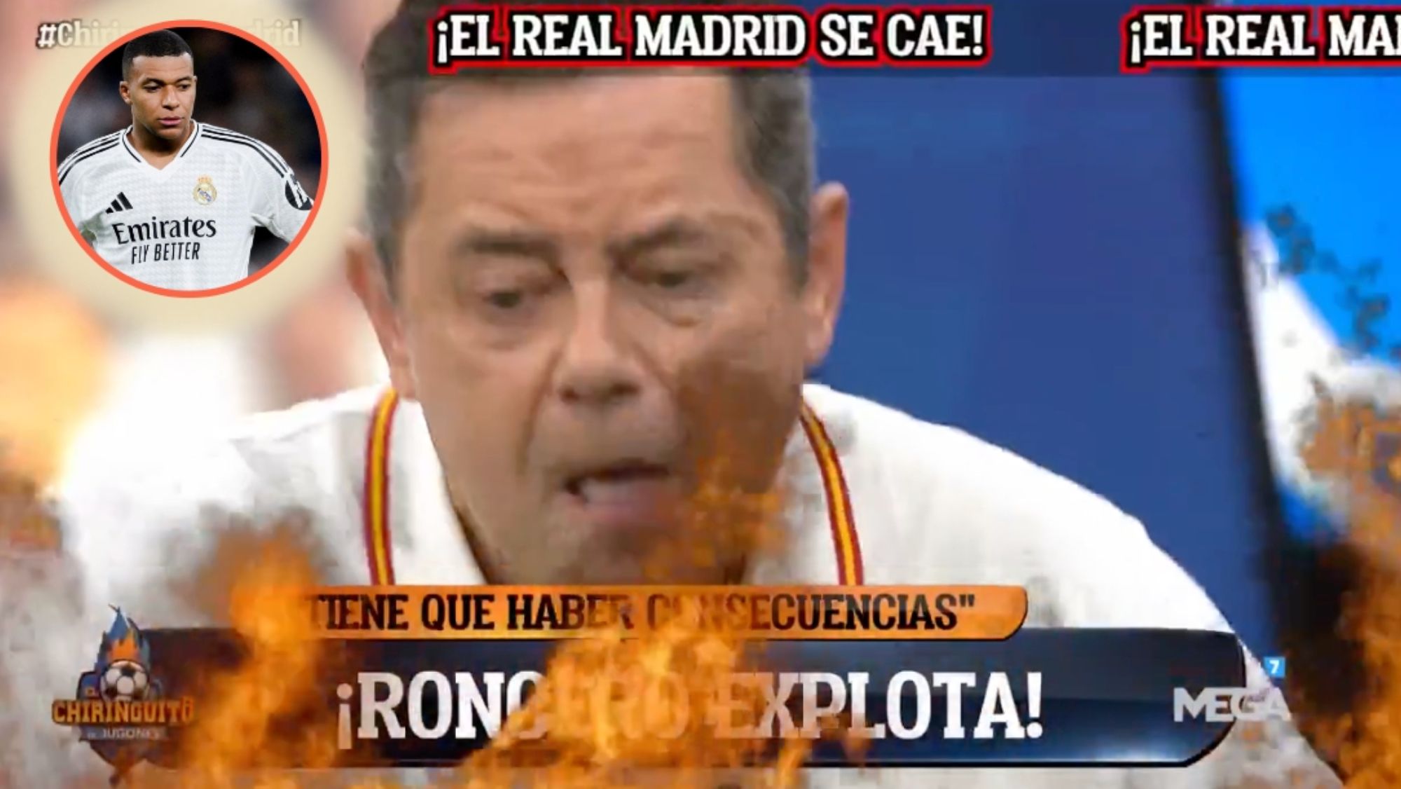 Tomás Roncero echa fuego después de la derrota del Madrid contra el Milan y se harta de Mbappé.